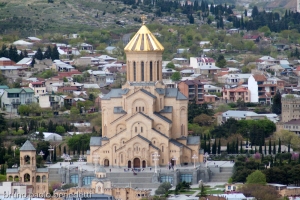 the orthodox Holy Trinity Cathedral in Tbilisi Georgia